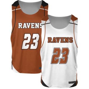 White and Brown Reversible Lacrosse Practice Jerseys