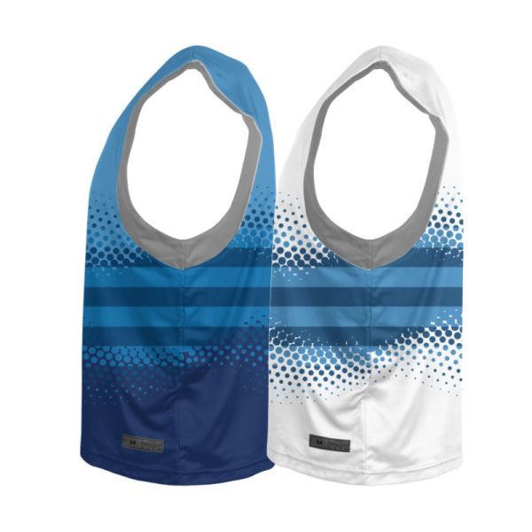 Blue and White Reversible Lacrosse Practice Jerseys - Image 4