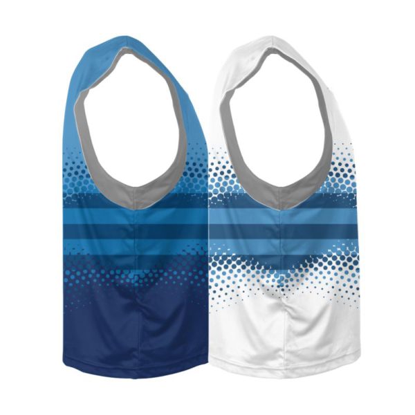 Blue and White Reversible Lacrosse Practice Jerseys - Image 3