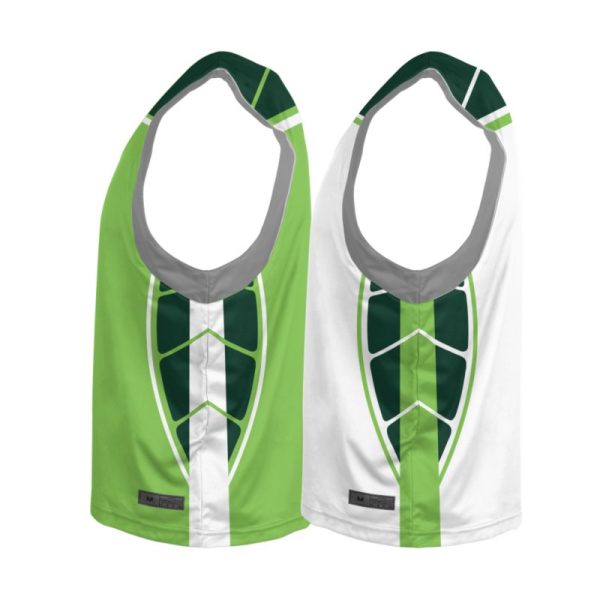 Green and White Reversible Lacrosse Practice Jerseys - Image 3