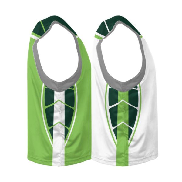 Green and White Reversible Lacrosse Practice Jerseys - Image 4