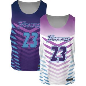 Blue and Purple Reversible Lacrosse Practice Jerseys