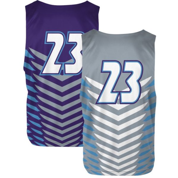 Blue and White Reversible Lacrosse Practice Jerseys - Image 2