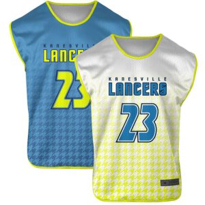 Blue and Yellow Reversible Sleeveless Lacrosse Jerseys