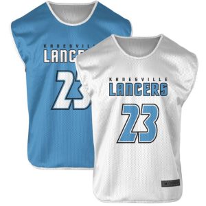 Blue and White Reversible Sleeveless Lacrosse Jerseys