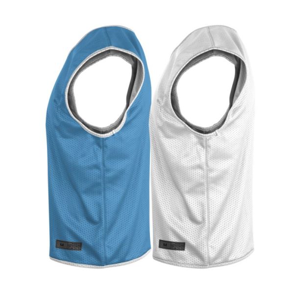 Blue and White Reversible Sleeveless Lacrosse Jerseys - Image 3