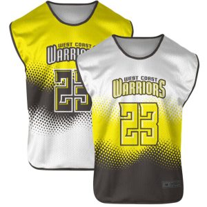 Gray Yellow and Black Reversible Sleeveless Lacrosse Jerseys