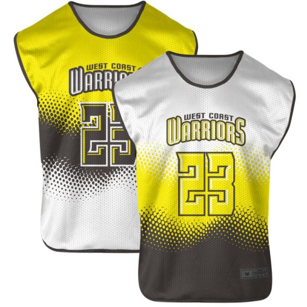 Gray Yellow and Black Reversible Sleeveless Lacrosse Jerseys