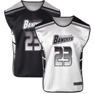 Black and White Reversible Sleeveless Lacrosse Jerseys