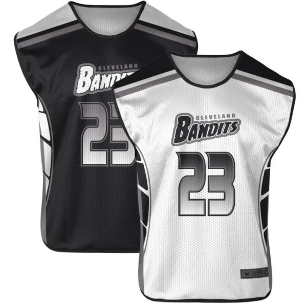 Black and White Reversible Sleeveless Lacrosse Jerseys