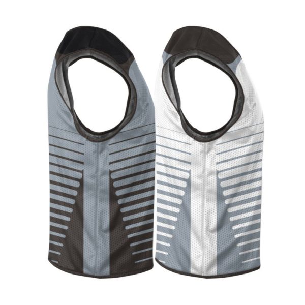 Black and White Reversible Sleeveless Lacrosse Jerseys - Image 3