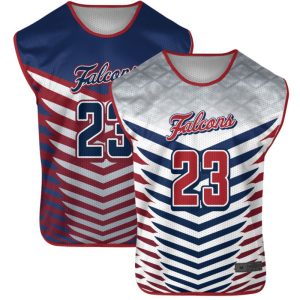 Blue White and Red Reversible Sleeveless Lacrosse Jerseys