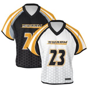 White Black and Yellow Lacrosse V Neck Jerseys