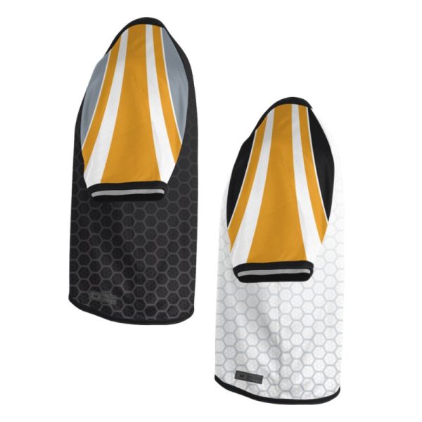 White Black and Yellow Lacrosse V Neck Jerseys - Image 2