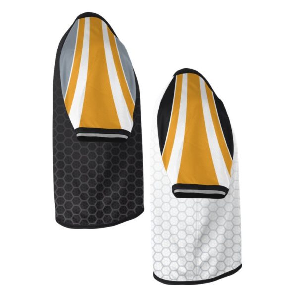 White Black and Yellow Lacrosse V Neck Jerseys - Image 3