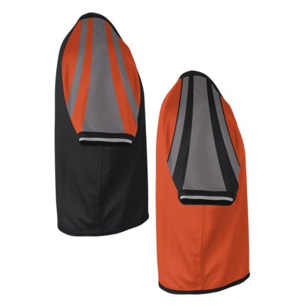 Black and Orange Lacrosse V Neck Jerseys - Image 2