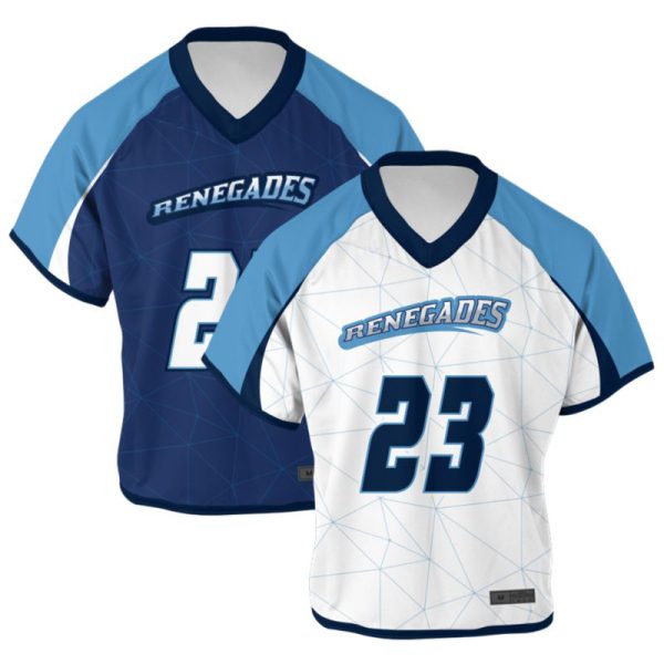 Light Blue and White Lacrosse V Neck Jerseys