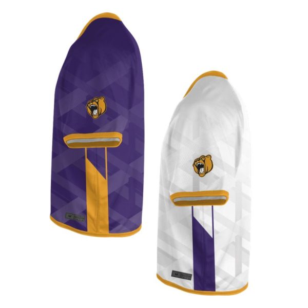 Purple and White Lacrosse V Neck Jerseys - Image 2