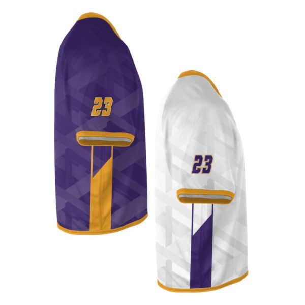 Purple and White Lacrosse V Neck Jerseys - Image 3