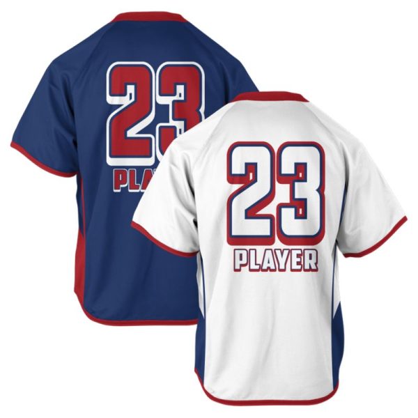 Blue and White Lacrosse V Neck Jerseys - Image 4