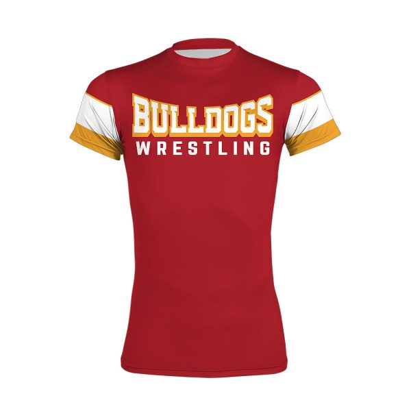 red wrestling compression shirt
