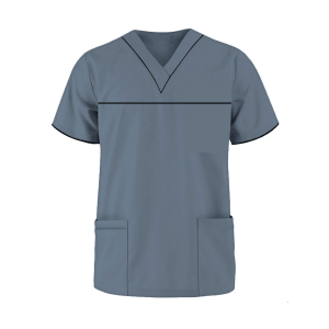 Grey Scrubs with Black Piping