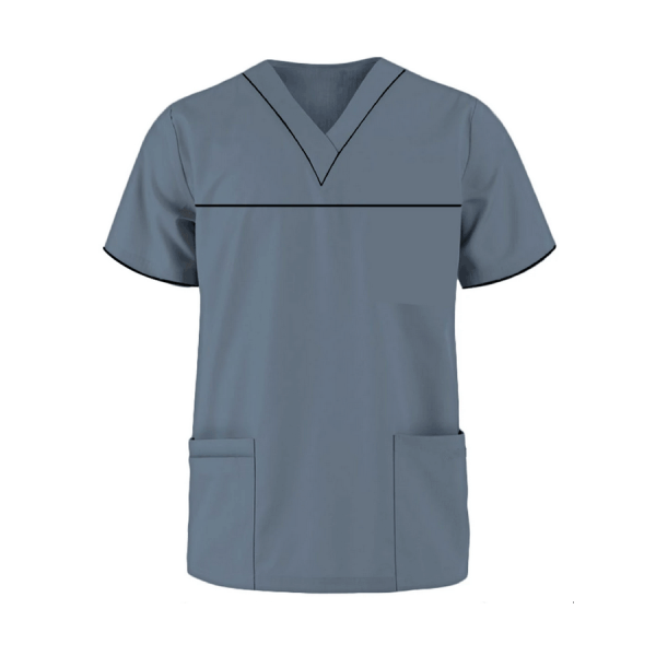 Grey Scrubs with Black Piping