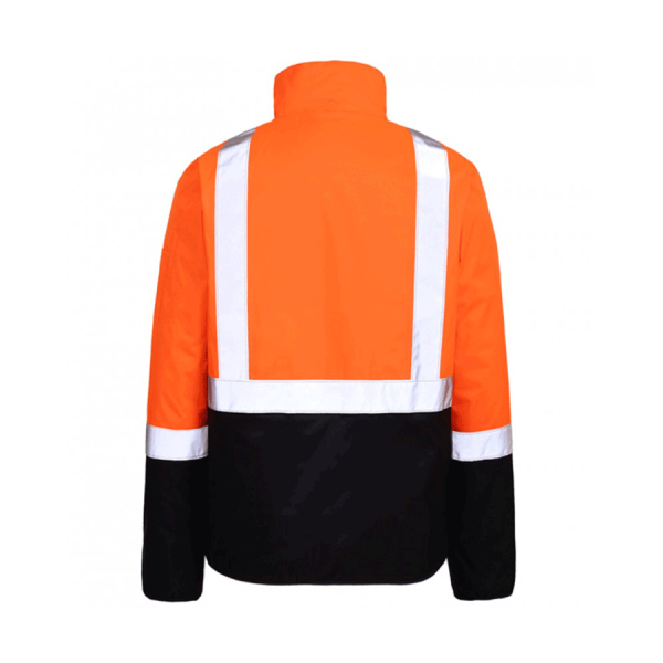 Orange and Blue Puffed Jacket with Reflectors - Image 2