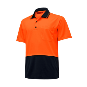 Plain Orange and Black Work Shirt
