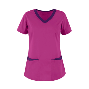 Pink V-Neck Scrubs for Women