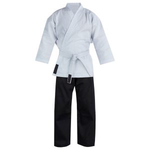 black and white karate uniform