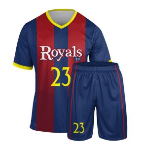 Blue and Red Soccer Uniforms