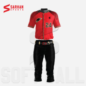 Red And Black Softball Uniforms