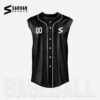 Black Sleeveless Baseball Jersey